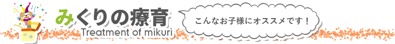 みくりの療育　～こんなお子様にオススメです！～